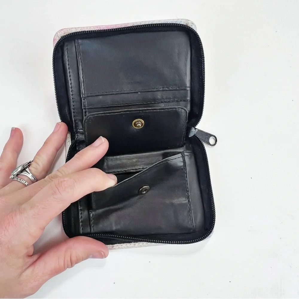 Anushcka Hand Painted Butterfly Zip around Wallet